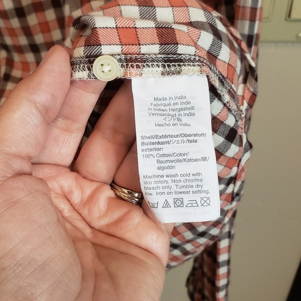 Madewell Meadow Shirt in Check, orange and brown, small - Picture 8 of 8